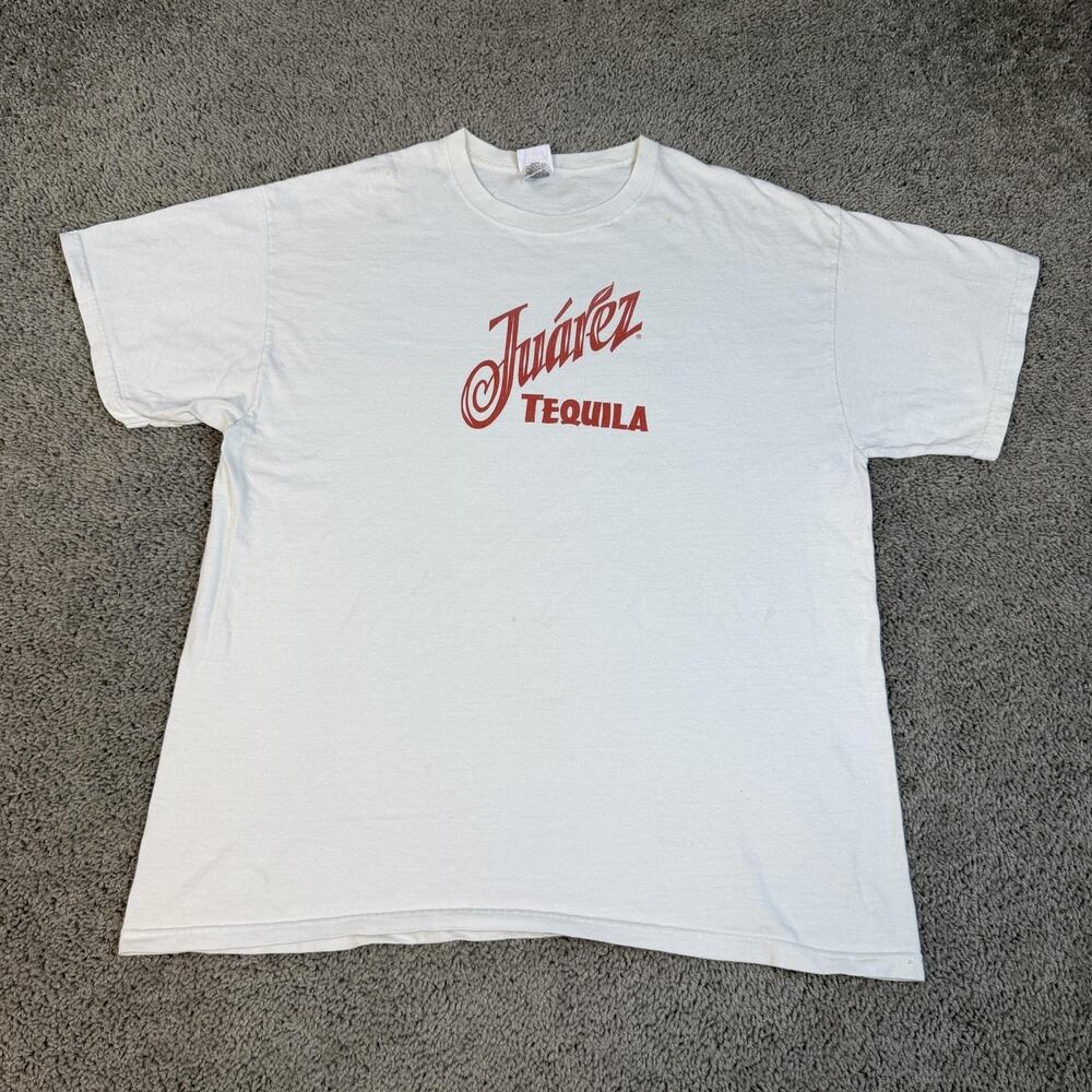 Vintage Juarez Tequila Shirt Mens XL White Graphic Heavyweight Cotton Y2K
